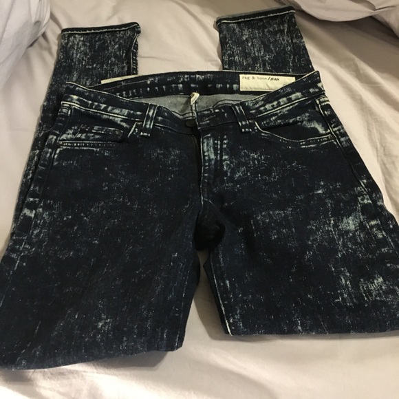 NWT Rag & Bone Skinny Acid Wash Dark Jean 28 - Picture 8 of 8